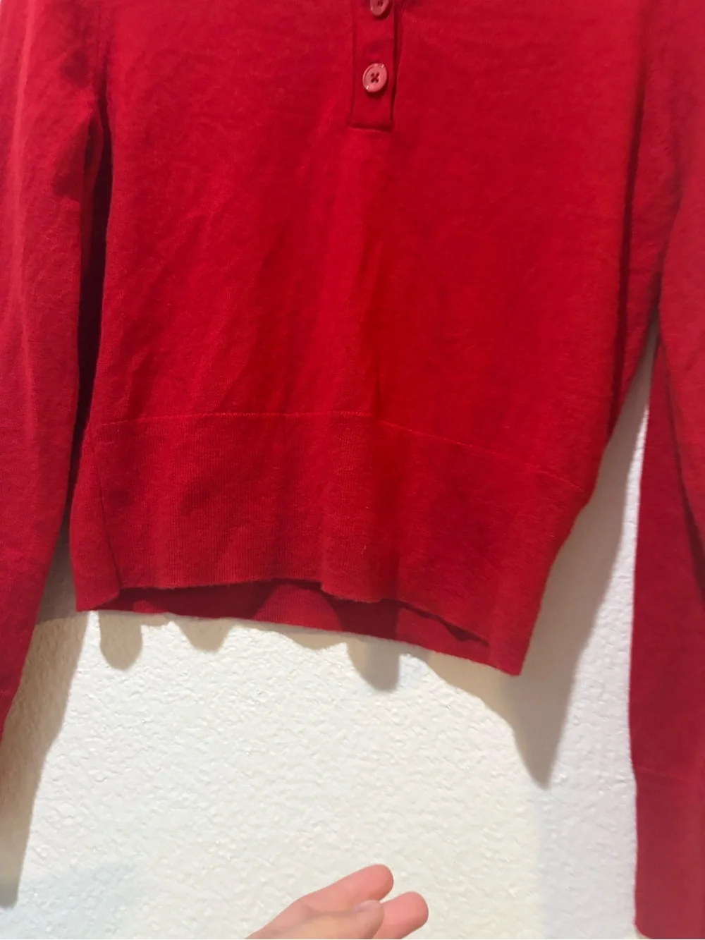 J. Crew XS  Cashmere Women's Red Long-Sleeve Polo Sweater